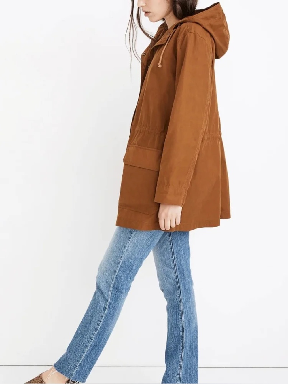 EUC Madewell Anorak Raincoat | Tan Brown Utility Rain Jacket | Women’s Plus 2X - Picture 16 of 16